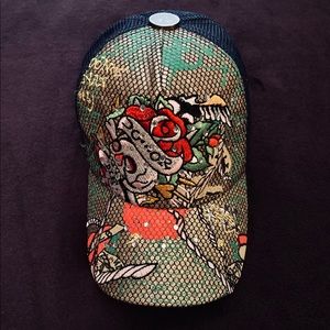 Y2K/McBling Ed Hardy Half Mesh Hat